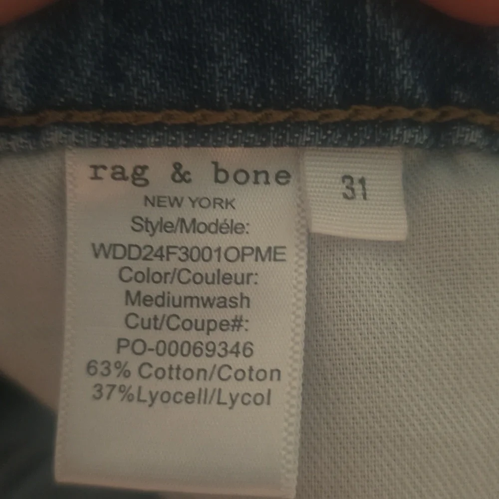 Rag & Bone Lori Mid Rise Crop Wide Leg Jeans in Medium Wash Size 26 - Picture 6 of 6